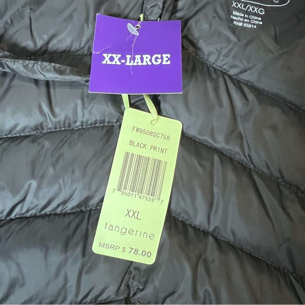 TANGERINE NWT Womens 2XL Vibrant Multicolor Quilted Puffer Vest Lightweight Zip - Picture 7 of 11